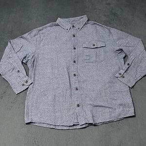 Duluth Trading Flannel Shirt Men XL Blue Free Swingin Twisted Cotton Button Down